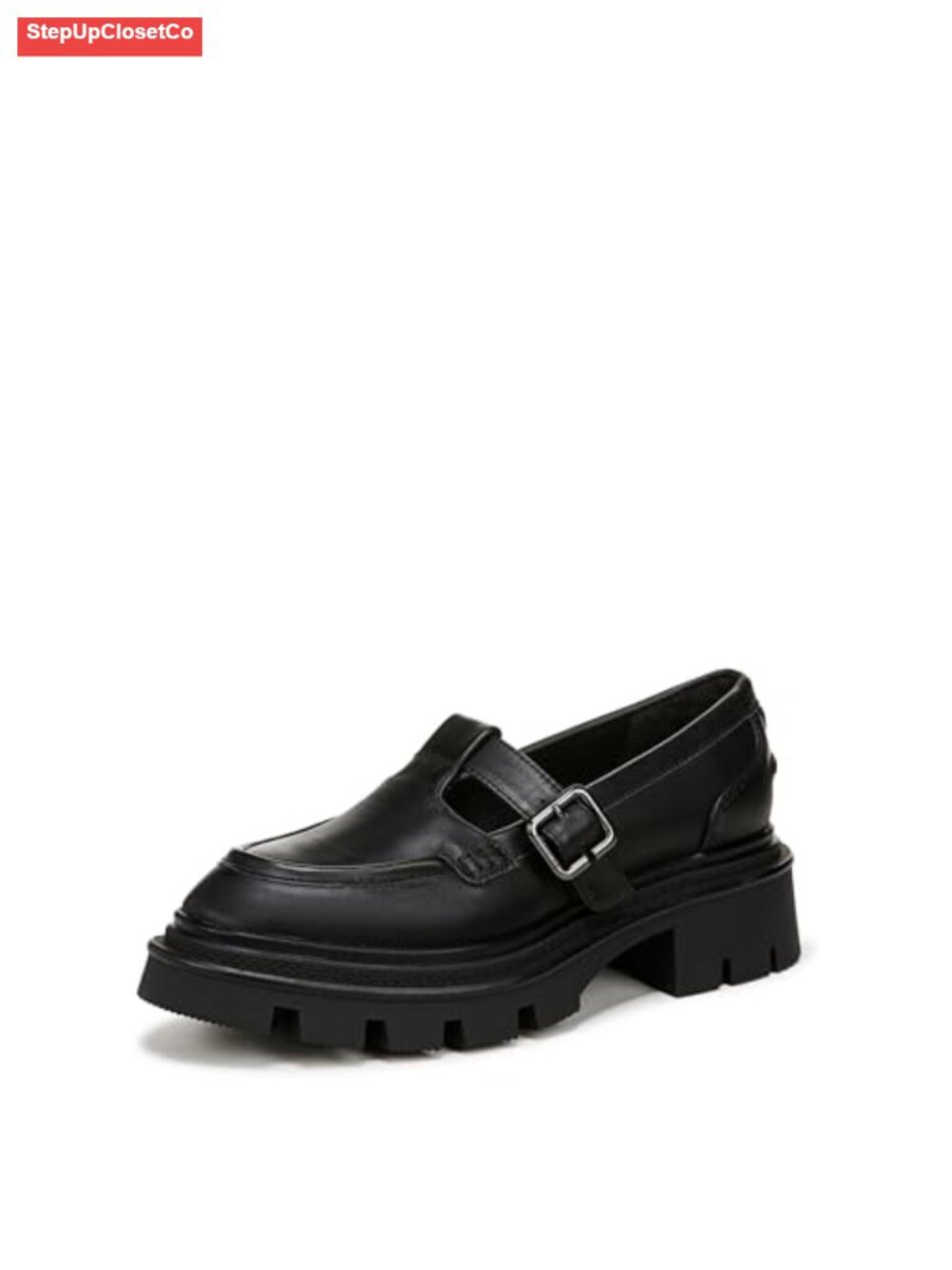 Circus NY Women's Belt-Strap Lug Sole Loafers Slip-On Almond Toe Leather